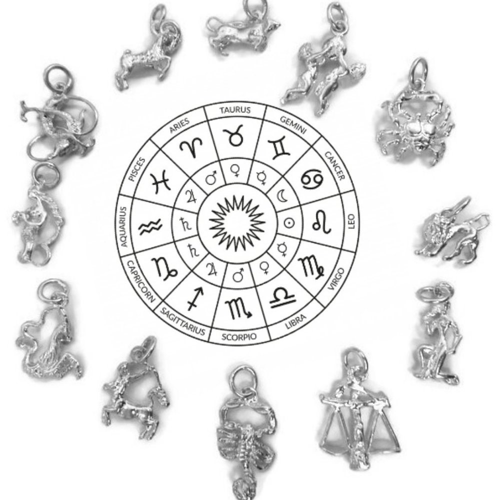 Libra Horoscope Zodiac Sign Unisex Pendant - Picture 2 of 5